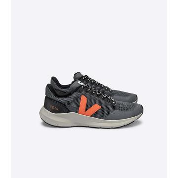 Orange/Black Men's Veja MARLIN LT V KNIT Running Shoes | AU 148XYU